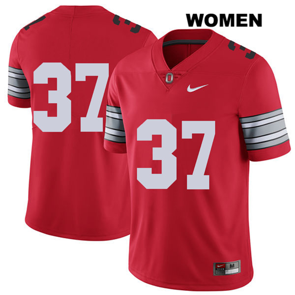 Ohio State Buckeyes Women's Trayvon Wilburn #37 Red Authentic Nike 2018 Spring Game No Name College NCAA Stitched Football Jersey JG19N21GD